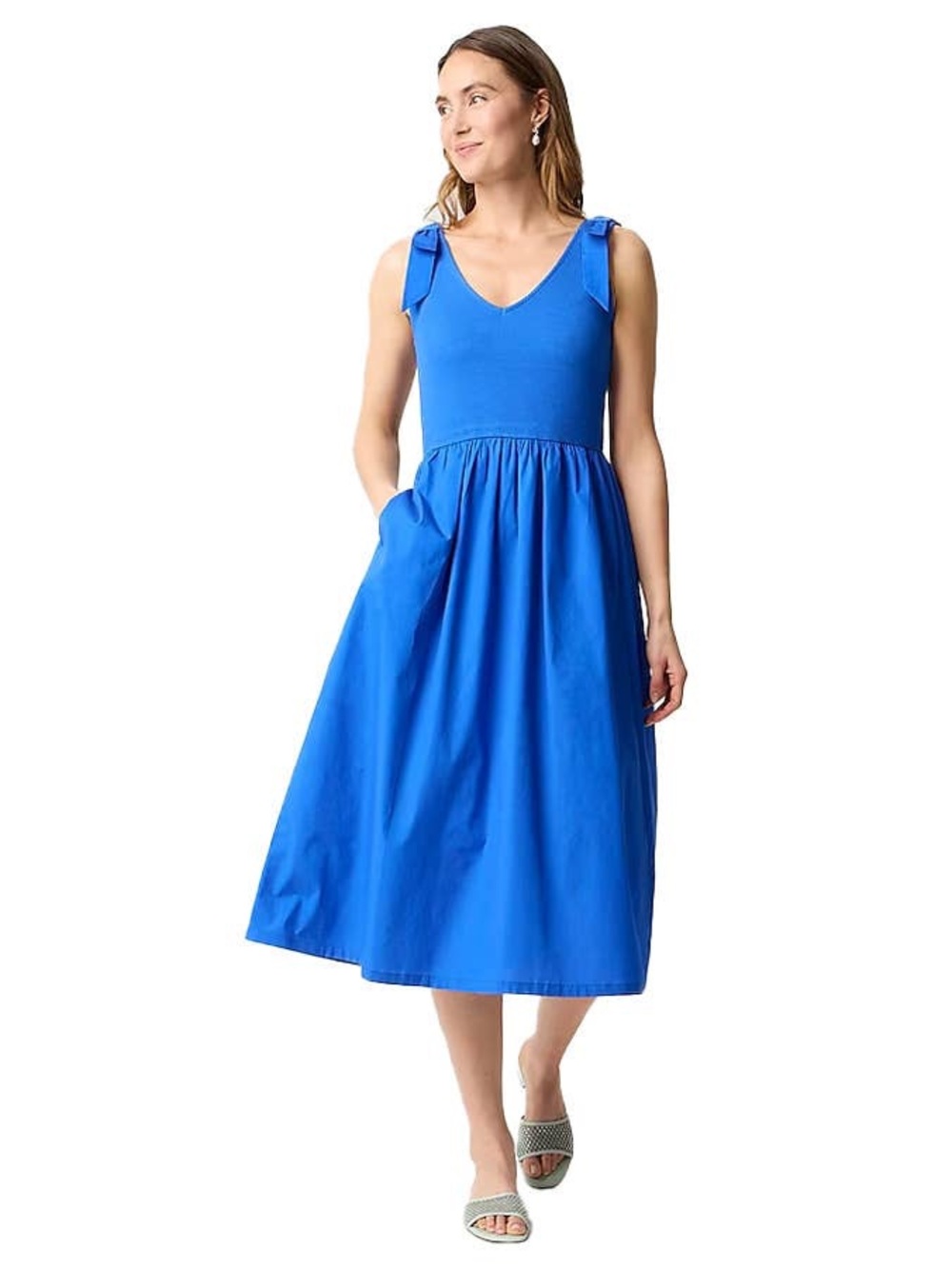 NWT J. Crew Bow-strap knit mixy dress cobalt blue wedding cocktail party
